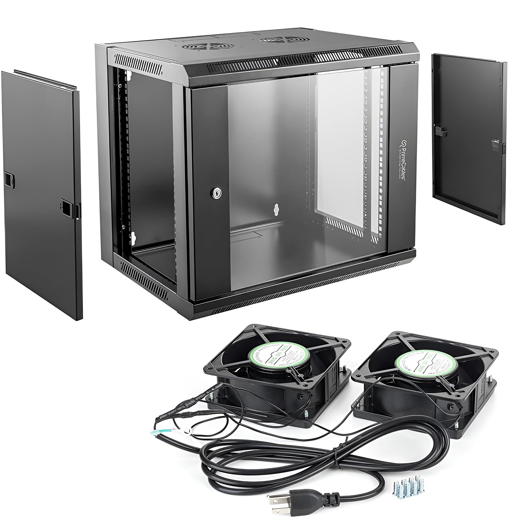 PrimeCables 9U Wall Mount Server Rack Cabinet,Installing Hardware Included | Gla