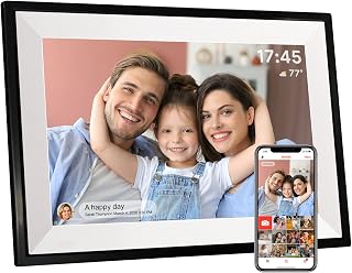 Frameo 10.1" WiFi Digital Picture Frame, Digital Photo Frame for Mom Gift | Instant Photo & Video Sharing, HD IPS Touchscreen, 32GB Storage, Auto-Rotate, Wall Mount , Smart Electronic Photo Frame