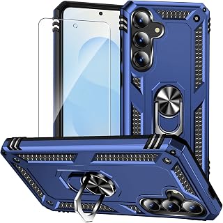 HNHYGETE for Galaxy S25 FE Case with Screen Protector: 360°Grade Rotatable Kickstand (Non-Slip) Military-Grade Drop and Shock Protection - Case for Samsung Galaxy S25 FE (Blue)