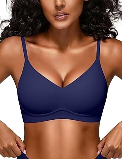 Vertvie Women's Seamless Sports Bra, Wireless, Comfortable, Push-up, Soft, Wireless, Wireless, Sports Bra