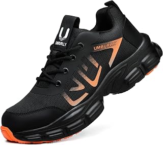 Hogent Steel Toe Shoes for Men Women, Comfortable Wide Non Slip Work Shoes