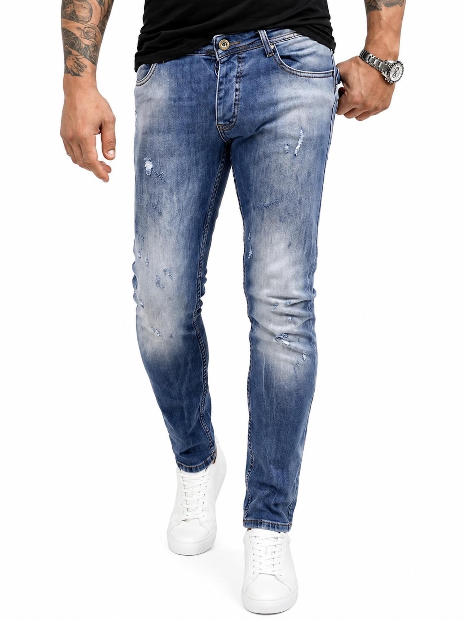 Rock Rock Designer Men's Jeans Stretch Slim Fit Slim Fit W29-W40 M21