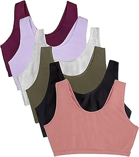 Fruit of the Loom Women's Tank Style Sports Bra Built in Sports Bra (Pack of 6)