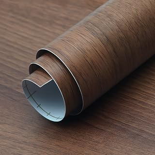 HOLOMEY Walnut Wood Grain Contact Paper for Countertops Cabinets Thickend Wood Peel and Stick Wallpaper Faux Wooden Look Vinyl Decorative Roll Waterproof Removable Wood Self-Adhesive Paper 16x118 inch