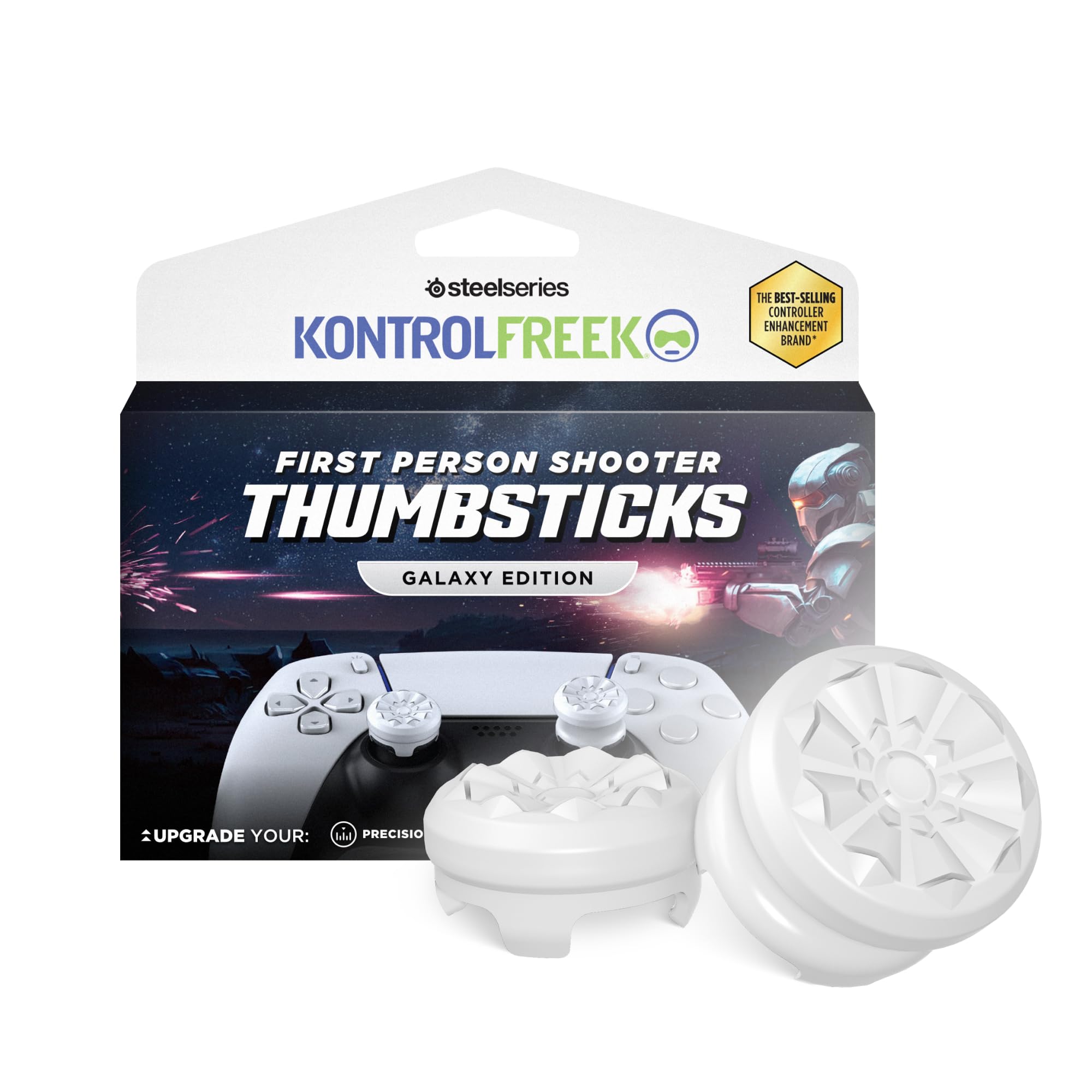 KontrolFreek FPS Freek Galaxy White for PlayStation 4 (PS4) and PlayStation 5 (P