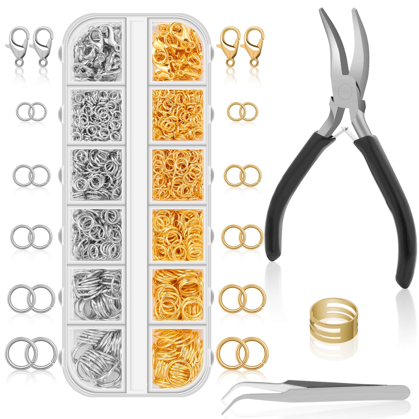 Anezus Jump Rings for Jewelry Making Supplies and Necklace Repair with Jump Ring