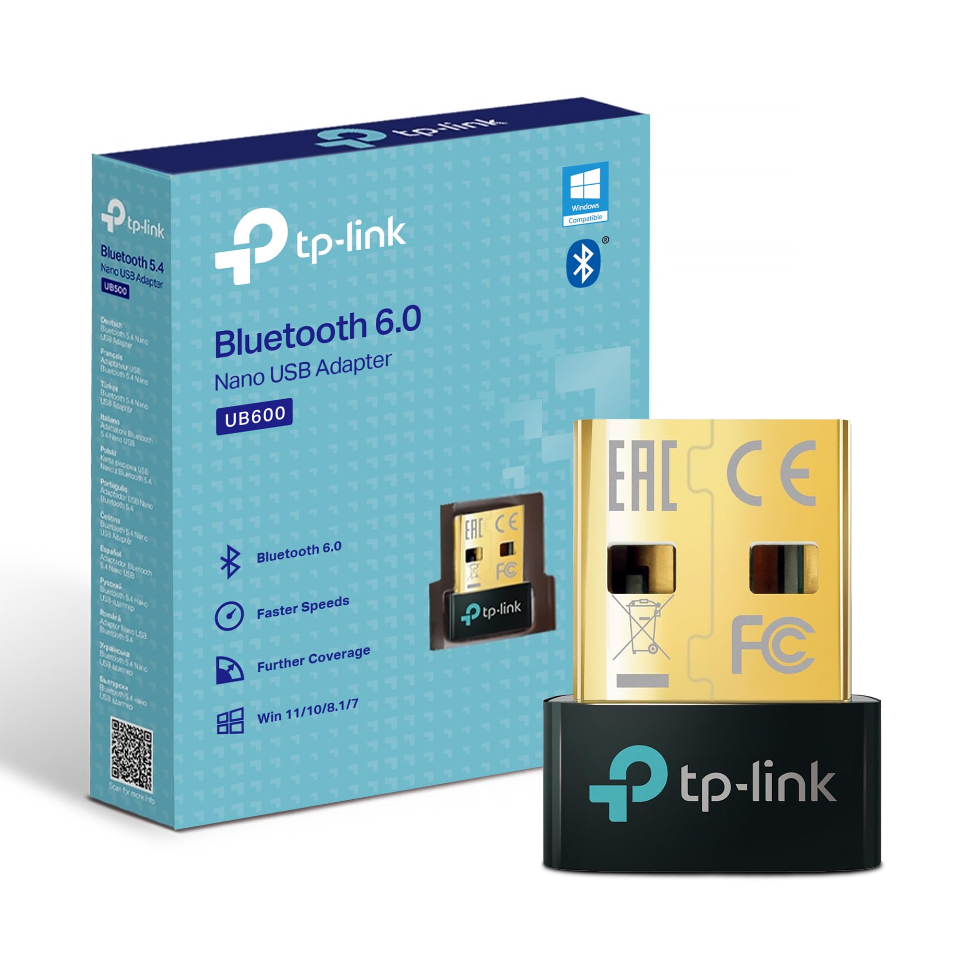 TP-Link UB600 Bluetooth 6.0 USB Adapter for PC, Nano Bluetooth Dongle | Windows 