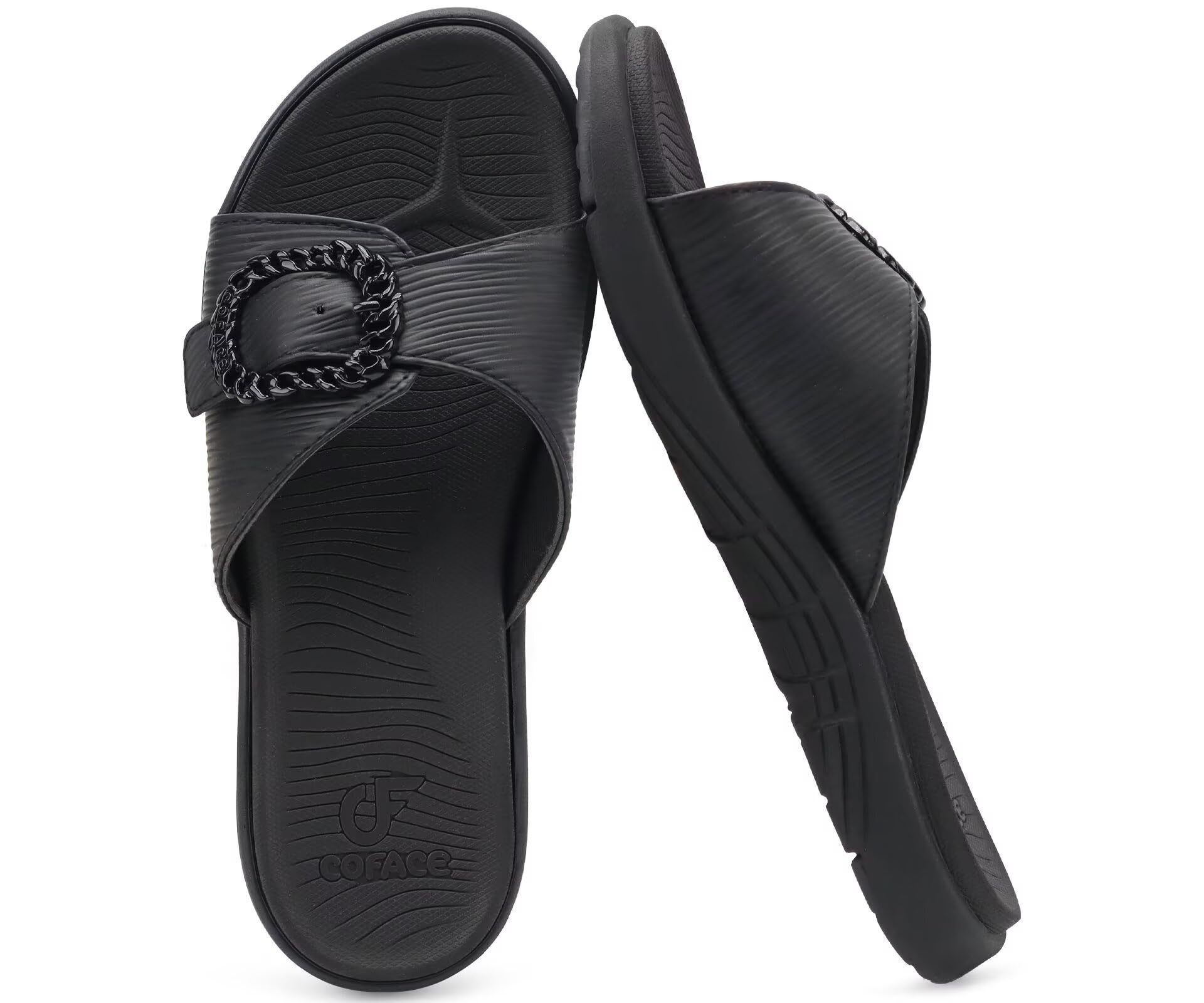 COFACE Womens Dressy Orthotic Slides Lightweight Yoga Mat Thick Cushion Recovery