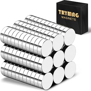 TRYMAG Magnets, Round Disc Magnets, Refrigerator Magnets, 100 PCS | Rare Earth Magnets, Heavy Duty Magnet, Multi-Use Magnets for Fridge, Whiteboard, Billboard, Office Magnet