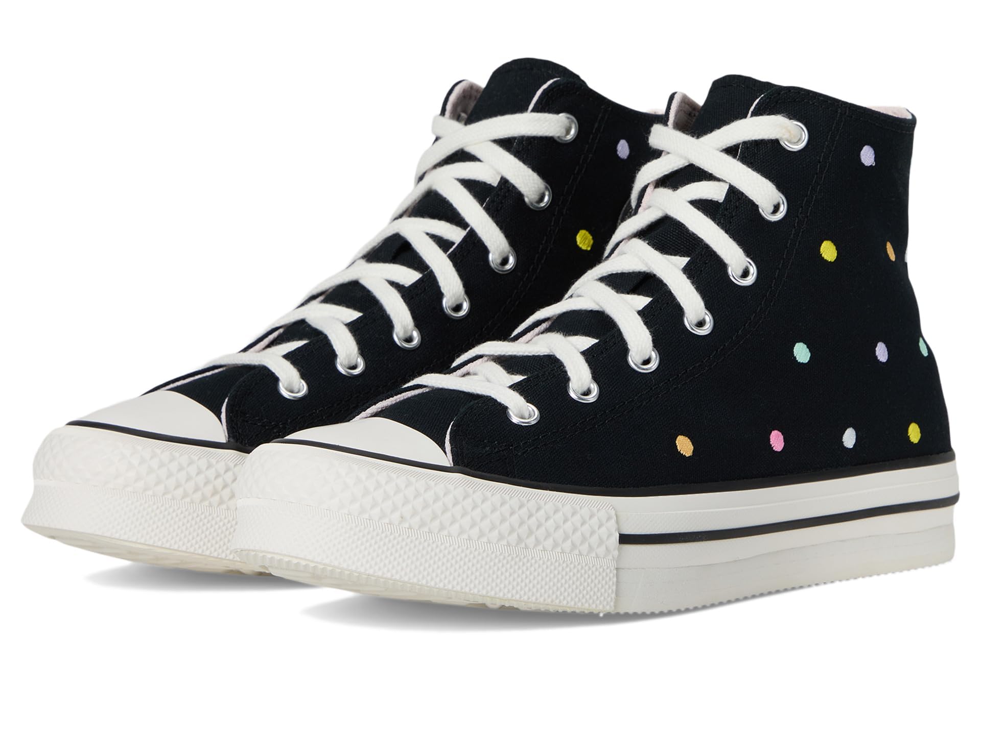 Converse Girls' Chuck Taylor All Star Eva Lift High Top Trainers, Black Vintage 