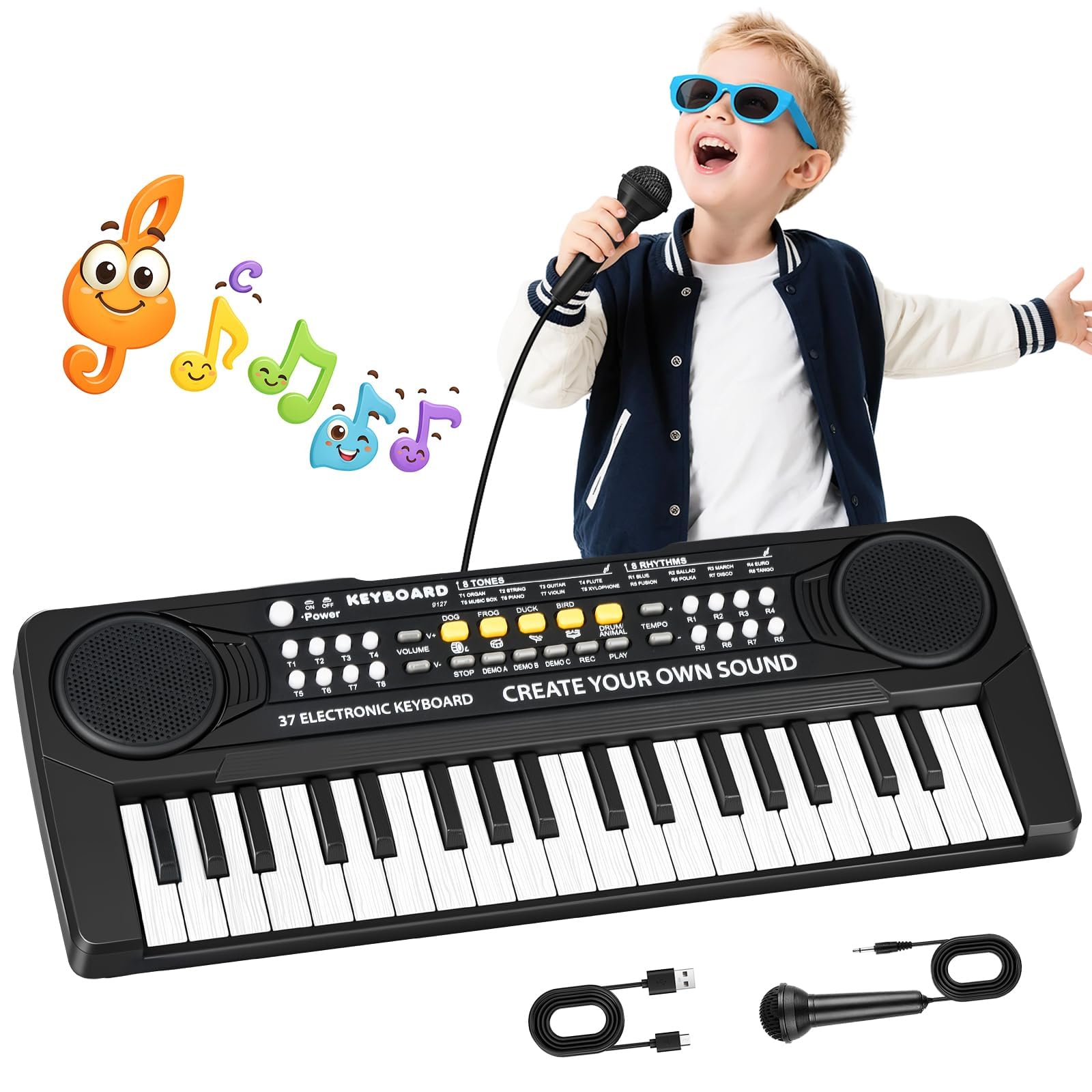 m zimoon 37 Keys Kids Piano Keyboard,Electronic Music Piano with Microphone | Po