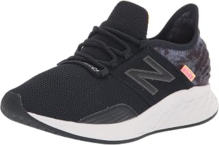 New Balance womens Fresh Foam Roav V1 Running Shoe, Black/Grey, 5.5 Wide US