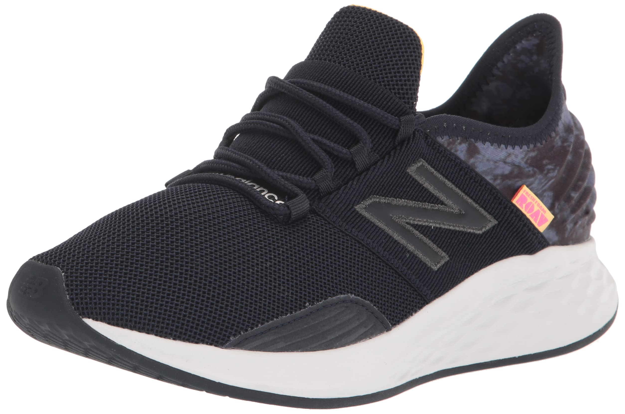 New Balance womens Fresh Foam Roav V1 Running Shoe, Black/Grey, 5.5 Wide US
