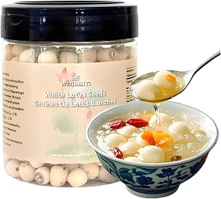 WEIJUEJIYI Natural Dried Lotus Seeds 250g Coreless peeled white lotus | No Sulfur,No Bleaching,Physically Polished, Natural Color, Soft and Fine Texture, Not Bitter,Making Porridge, Soups,Desserts
