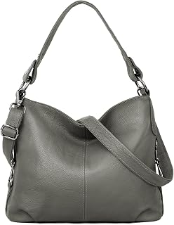 YALUXE Women's Real Leather Shoulder Bags Hobo Handbag Purse Crossbody Bag