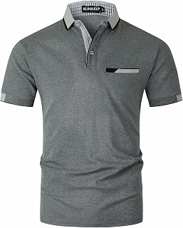 Men's Regular-Fit Cotton Short Sleeve Polo Shirt Casual Golf Polos