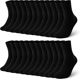 12 Pairs Men's Women's Cotton Business Socks Black White Grey Sports Socks Breathable