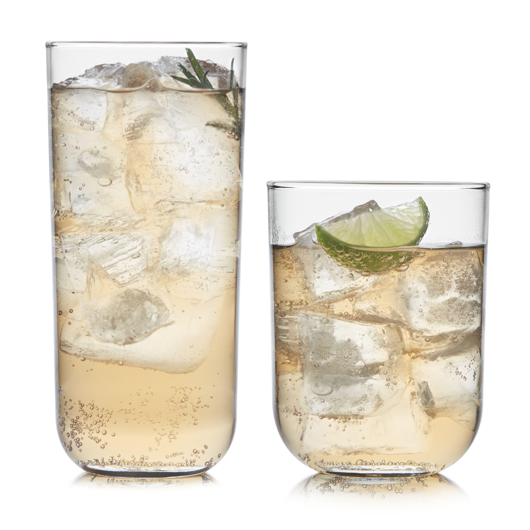 Libbey Polaris Axis Tumbler & Rocks Drinking Glasses Set of 16, Glass Cups | 17.