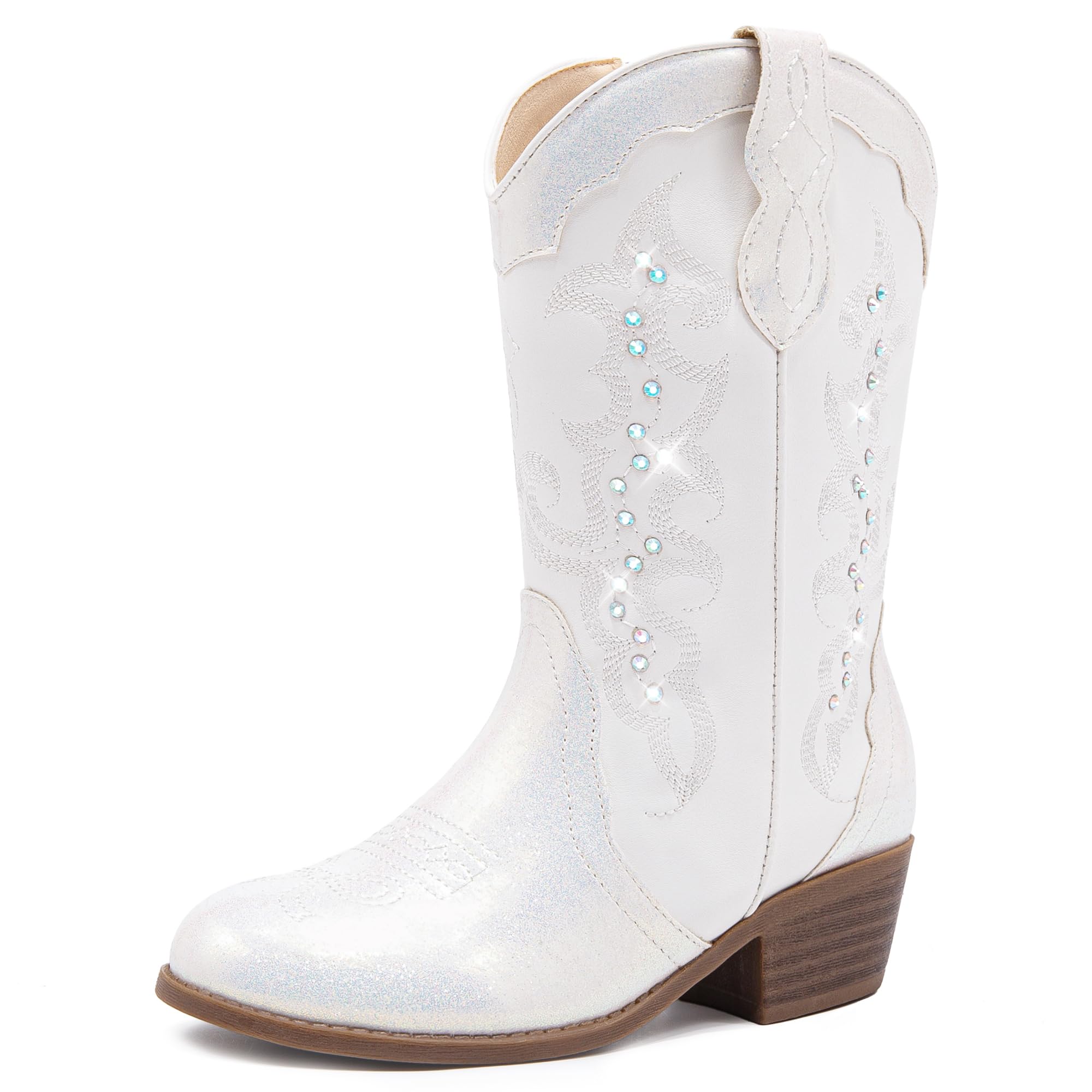 LAURMOSA Girls Cowboy Boots Cowgirl Western Boot for Kids Rhinestone Sparkly Tod