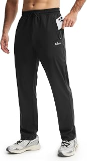 Libin Men's Joggers Workout Track Pants Gym Athletic Sweatpants | 4-Way Stretch,Zip Pocket,Comfortable Casual Trousers,Running,Golf,Casual,Hiking,Outdoor,Travel,Daily Wear