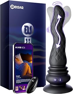 Beisar 3 in 1 Prostate Massager Anal Vibrator - Powered Vibrating Butt Plug Male Sex Toys for Men with 9 Wave Wriggling Modes, Anal Dildo Plug Adult G, P-Spot Vibrator Remote Control Fetish Jewelry