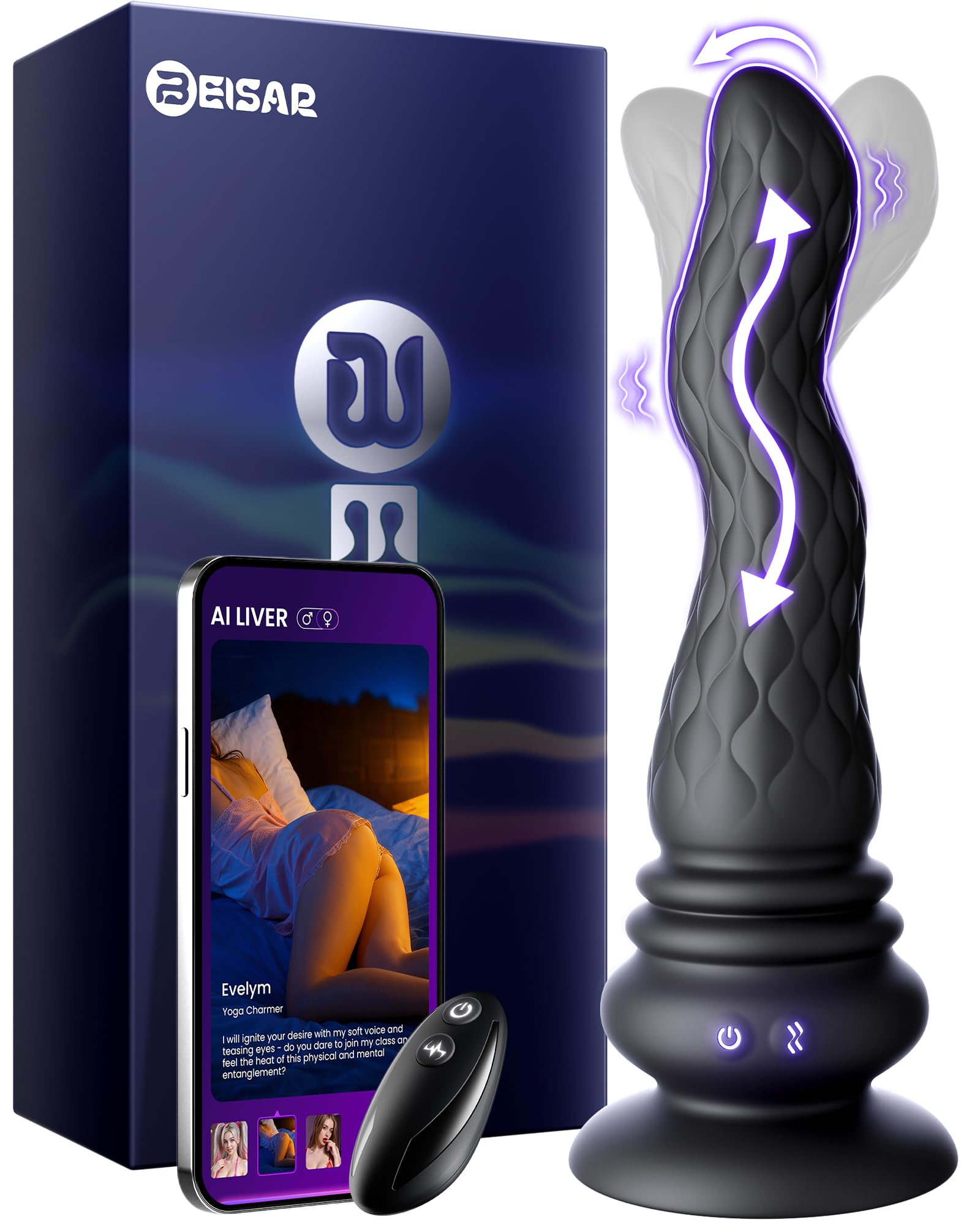 Beisar 3 in 1 Prostate Massager Anal Vibrator - Powered Vibrating Butt Plug Male