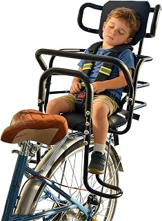 Bwcece Kid's Bike Seat Rear with Adjustable Headrest, Rear Child Bike Seat with Foot Pedals Back Rest Handrail.Child Carrier Bike Chair for Bicycle Designed for Children Aged 18 Month to 8 Years Old