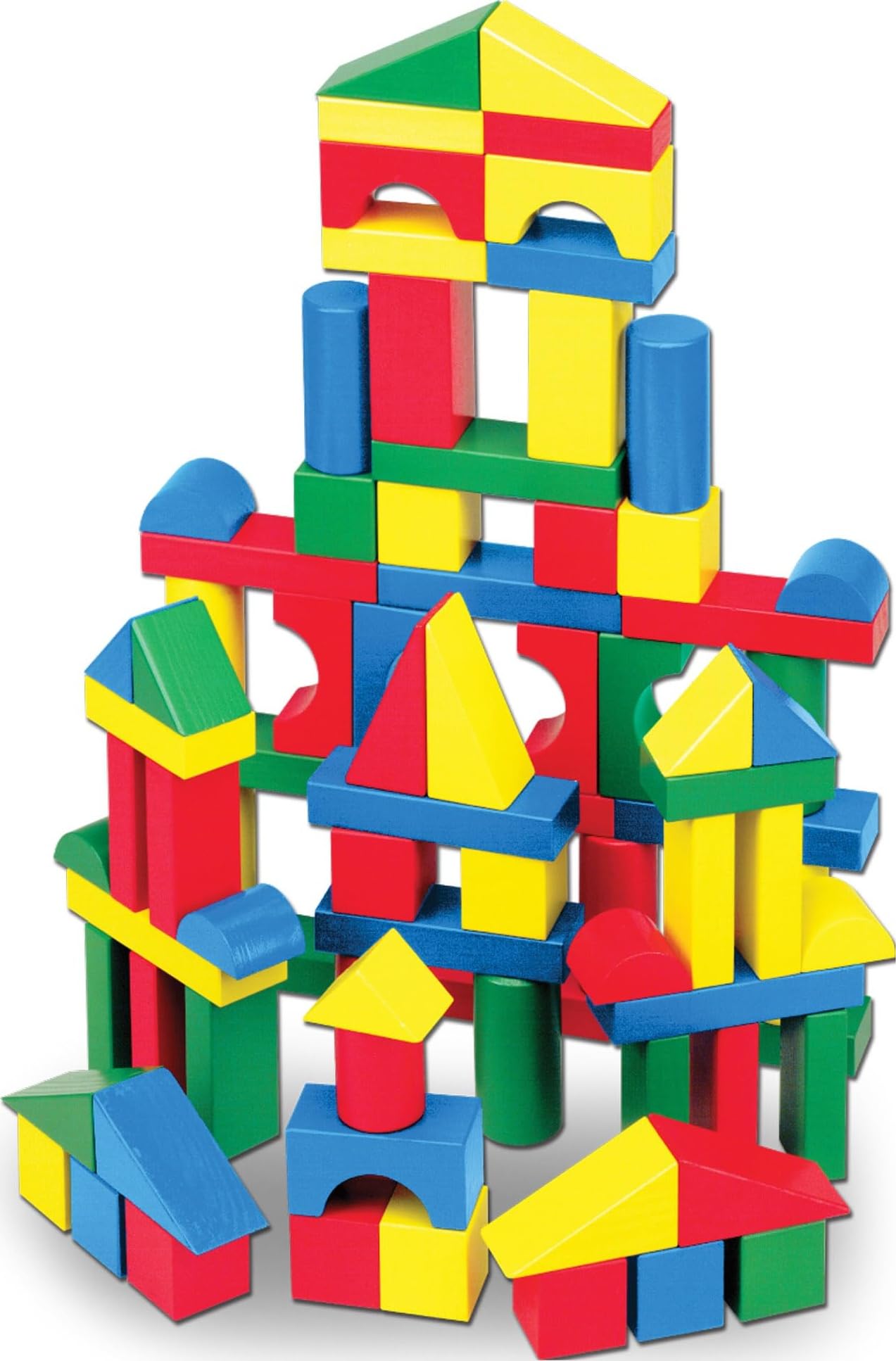 Melissa & Doug 100 Wooden Building Blocks with Storage Box | 100 Pieces, Wooden 