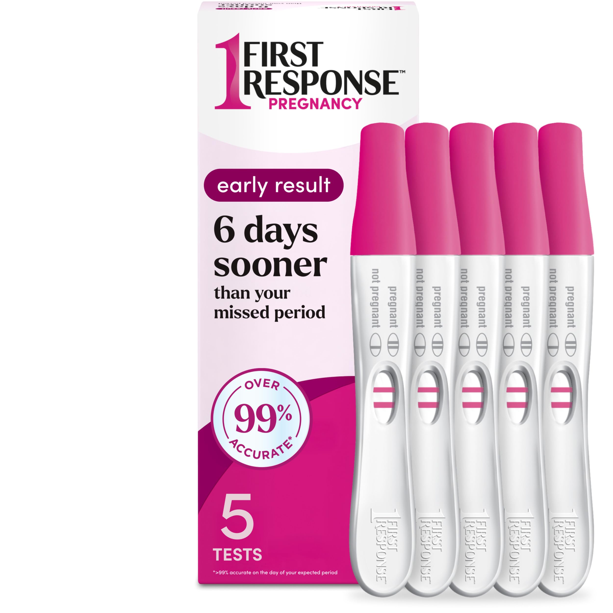 First Response Early Result Pregnancy Test, 5 Count Pack of 1 | Early Detection 