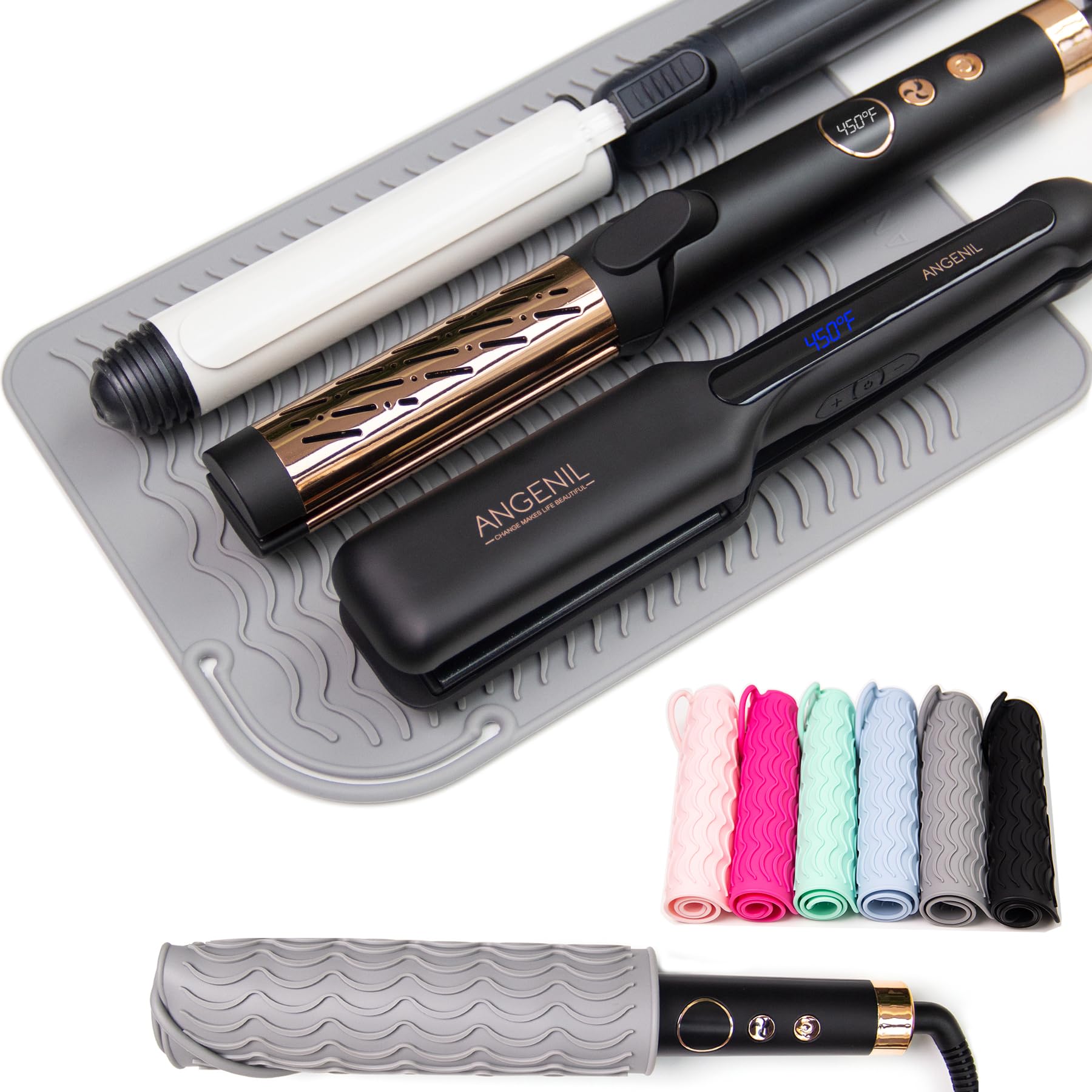 ANGENIL Travel Large Heat Mat Pad for Straightener, Ti Curler