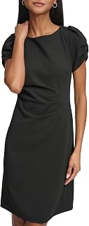Karl Lagerfeld Paris Womens Puff Sleeve Mini Everyday Sheath DressCasual Dress