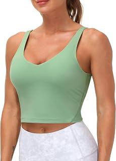 THE GYM PEOPLE Women’s Longline Sports Bra Wirefree Padded Medium Support Yoga Bras Gym Running Workout Tank Tops
