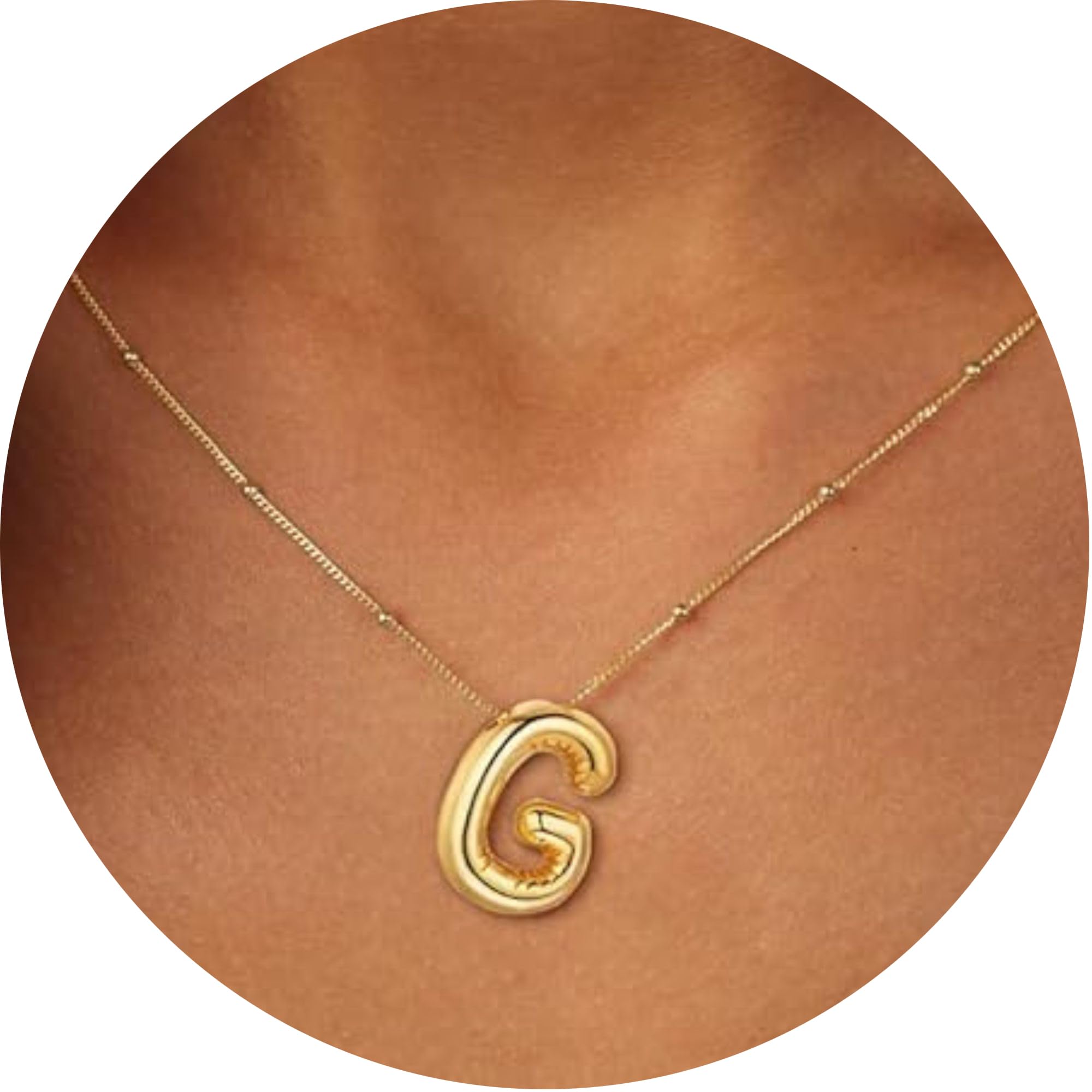 3D Initial A-Z Pendant Necklace with Snake Chain Made of Fashion Stainless Steel