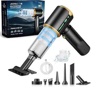 Cordless Handheld Car Vacuum Cleaner: 7-in-1 & 16000Pa Suction - Inky | Brushless Motor - LED Battery Display & Type-C Charging - For Car, Home, Pet Hair