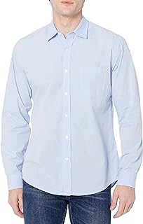Amazon Essentials Men's Casual Long Sleeve Straight Fit Poplin Shirt
