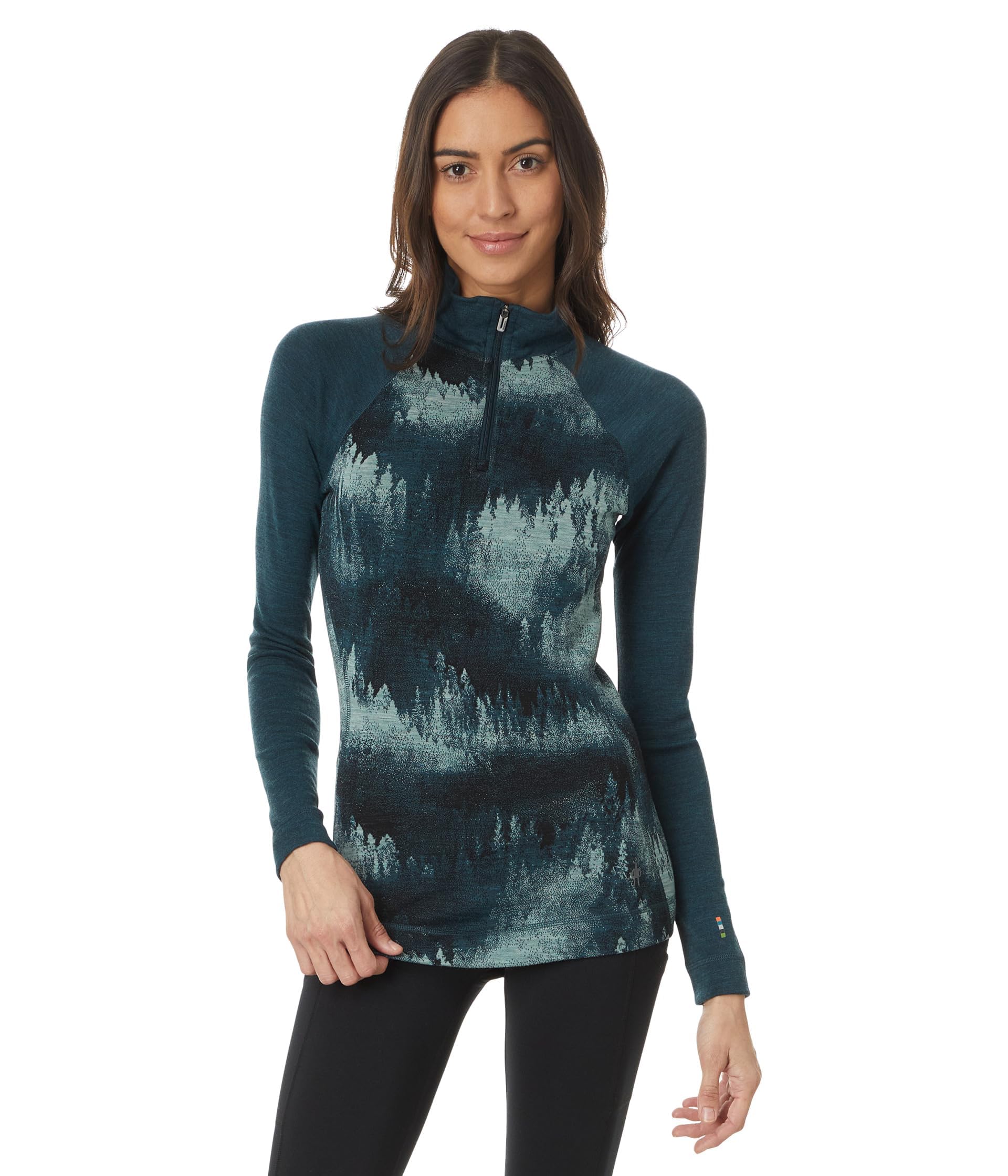 SmartWool Women's Classic Thermal Merino Baselayer 1/4 Zip Twilight Blue Heather
