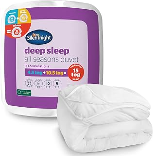 Silentnight All Seasons 3 in 1 Duvet - 4.5 Tog & 10.5 Tog Quilts Which Combine to Create a 15 Tog Bed Duvet - Deep Sleep Soft Comfy Ideal for Autumn, Winter, Spring & Summer - Hypoallergenic, King
