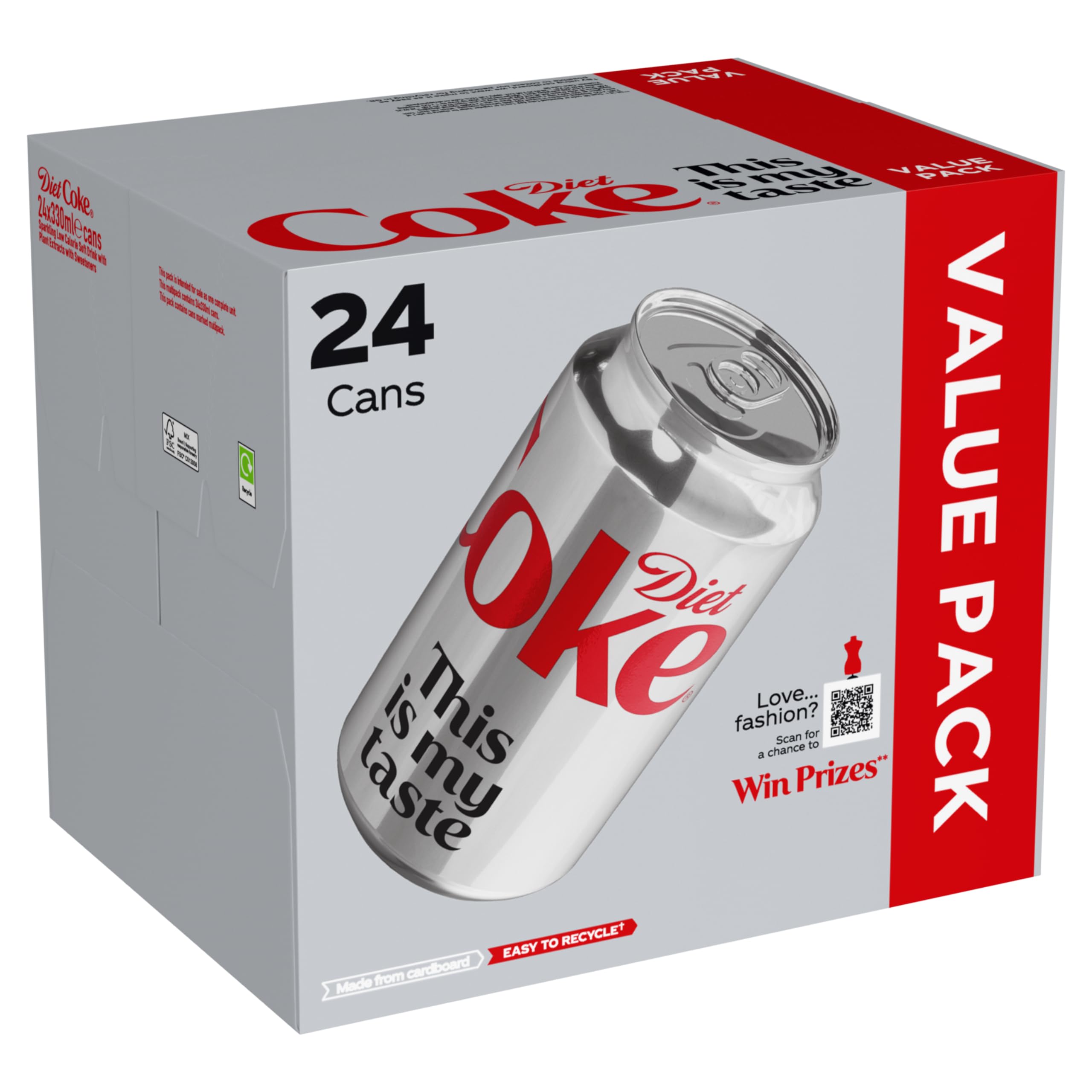 Diet Coke Soft Drink Cans, 24 x 330 mL | Stock for busy hospitality venues, cate