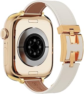 Cinturino in vera pelle per Apple Watch con fibbia ad H da donna