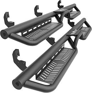SOENBOO Running Boards Fits 2009-2026 Dodge Ram 1500 2500 3500 Crew Cab | Side Steps for 2009-2018 Dodge Ram 1500, 2019-2024 1500 Classic, 2010-2026 Ram 2500 3500 Bolt-on Nerf Bar Two Stairs Design