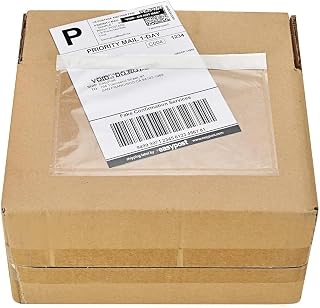 9527 Product 7.5" x 5.5" Clear Adhesive Top Loading Packing List/Shipping Label Envelopes (200 Pack)