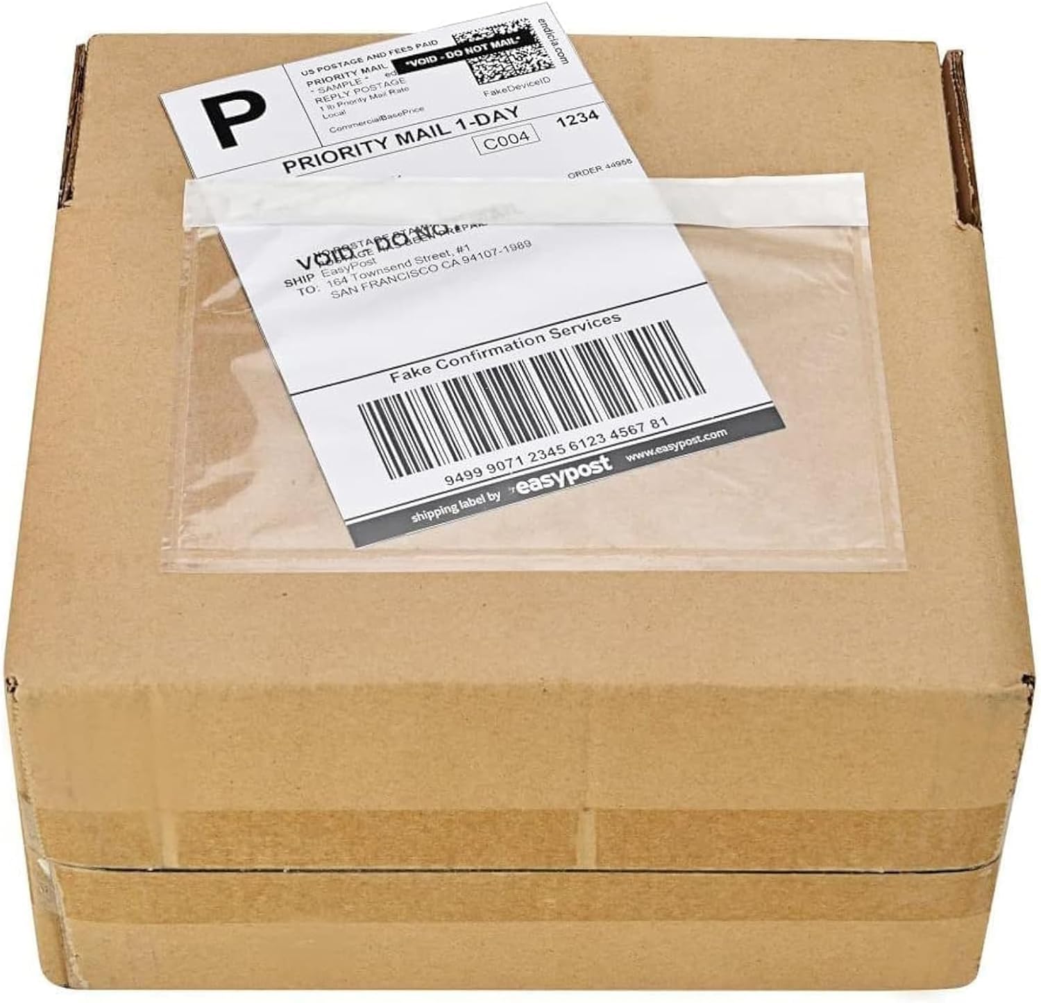 9527 Product 7.5" x 5.5" Clear Adhesive Top Loading Packing List/Shipping Label 