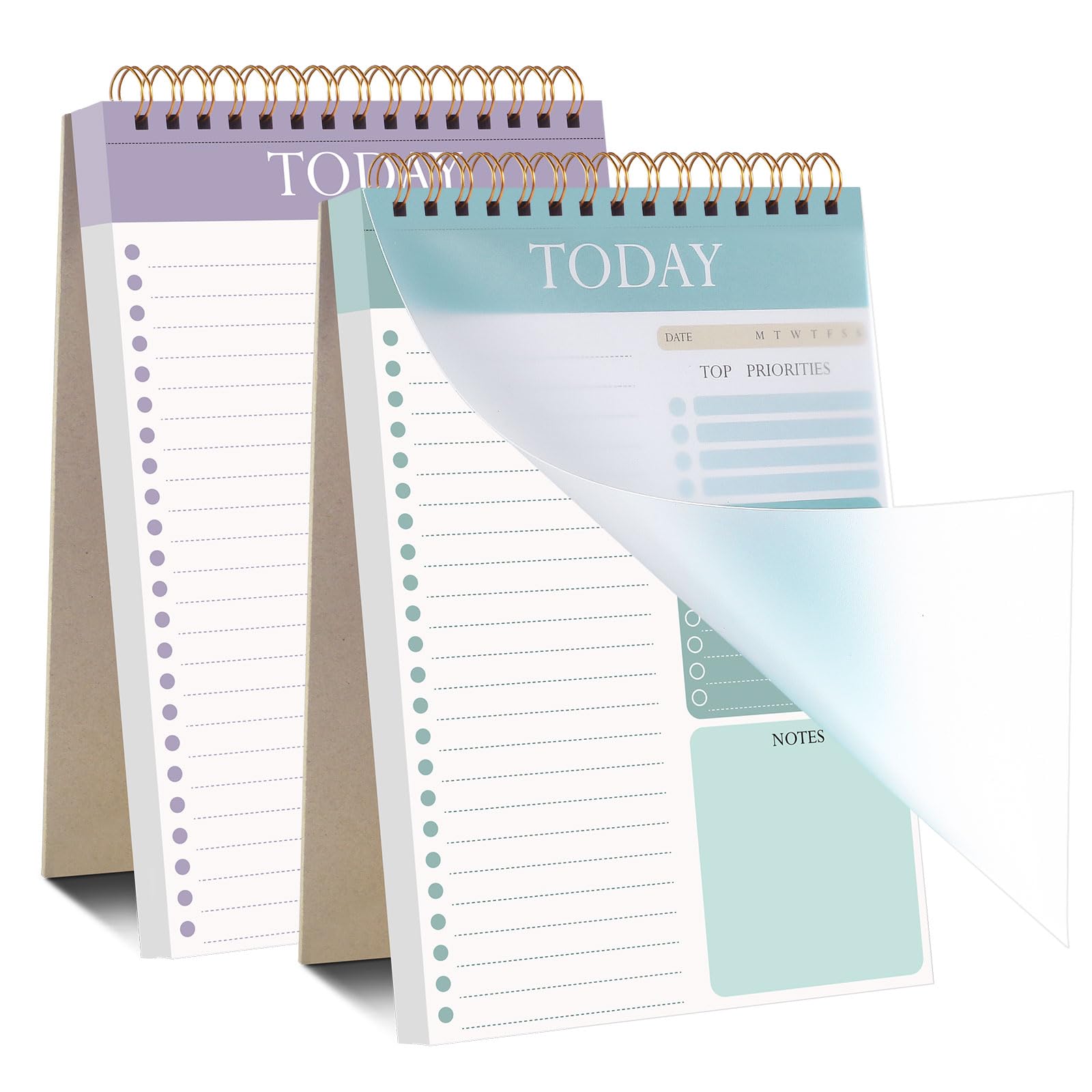 Thboxes 2 Pack A5 To Do List Notepad, Undated Daily Planner, 104 Pages | Spiral 