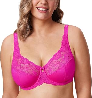 DELIMIRA Women's Plus Size Lace Bra