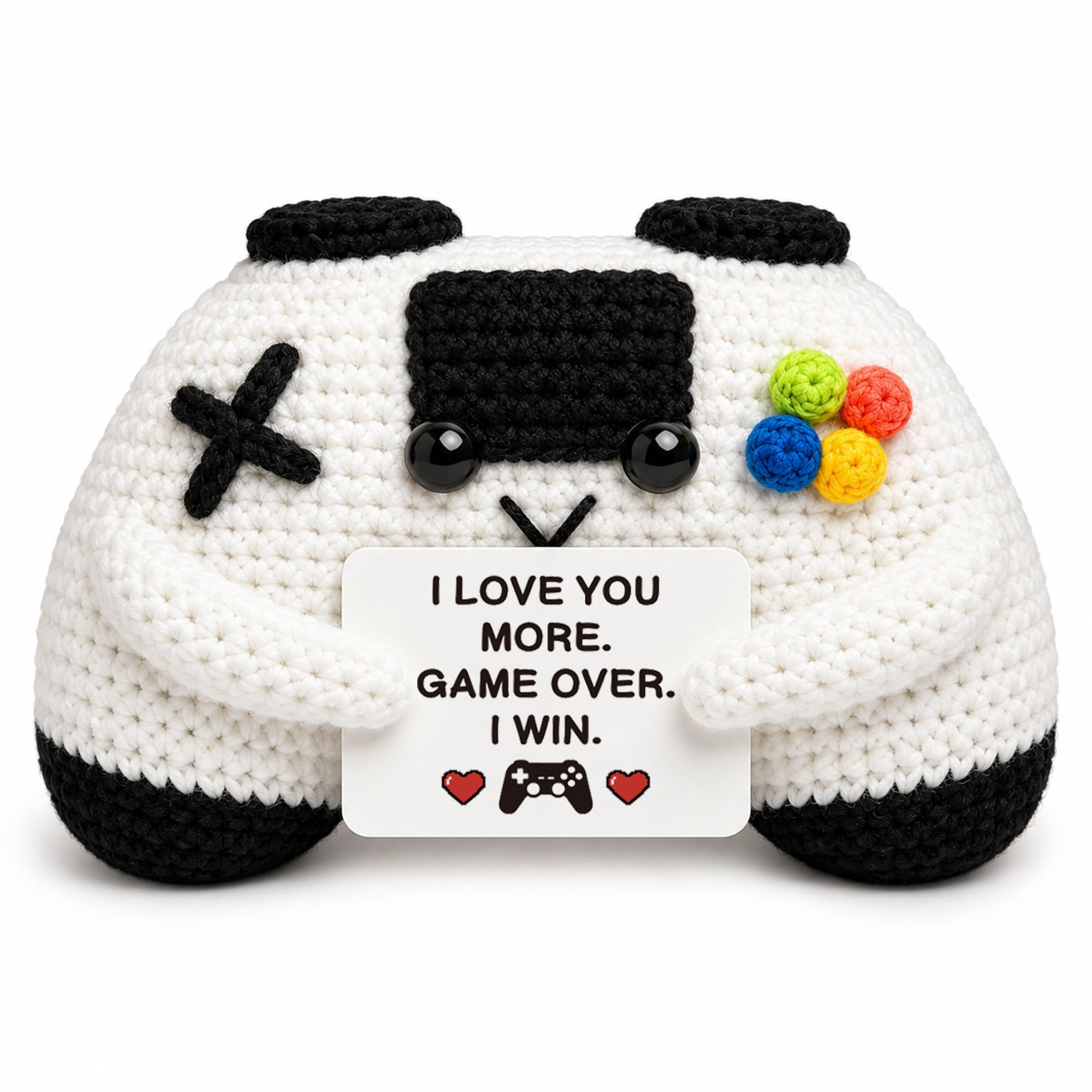 Gamer Gifts for Boyfriend Girlfriend, Funny I Love You Crochet Game Controller, 