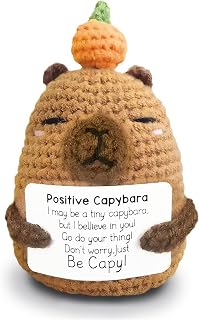 Positive Crochet Kabiba Line Spiration Gift, Handmade Kappibara Emotional Elevation Support Animal Decor, Cute Birthday Gift for Women, Men and Colleagues