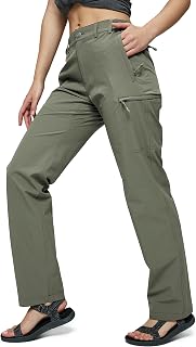 MIER Women's Quick Dry Lightweight Tactical Cargo Trousers with 6 Pockets Elastic and Water Resistant