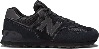 New Balance Mens Nb 574 Sneakers, Triple Black Eve Dark, 4 UK
