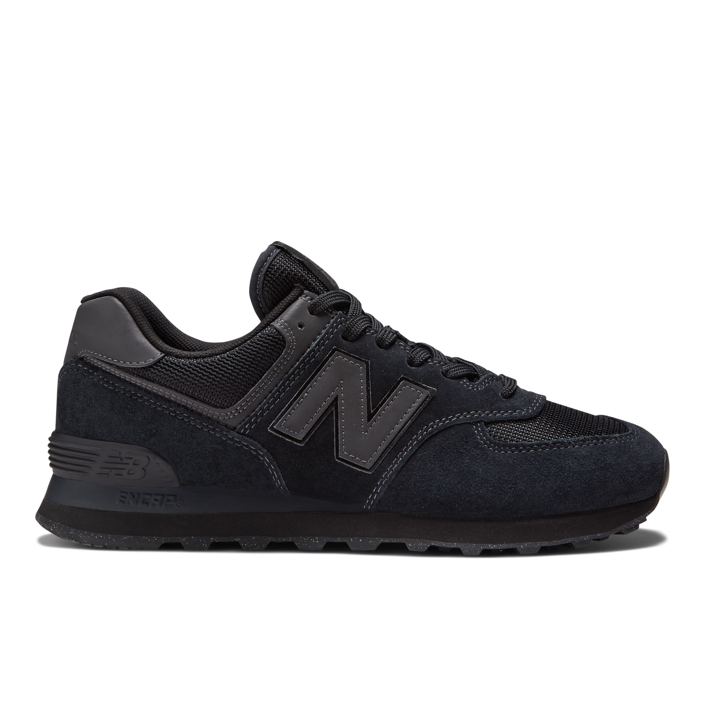 New Balance Mens Nb 574 Sneakers, Triple Black Eve Dark, 4 UK