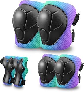 ZLEIOUY Kids Protective Gear Set Knee Pads for Kids 3-14 Years Toddler Knee and Elbow Pads with Wrist Guards 3 in 1 for Skating Cycling Bike,Biking, Roller Skates, Scooters